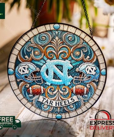 Unc Tar Heels Stained Glass Window Hanging - Free Shipping & Express Delivery!