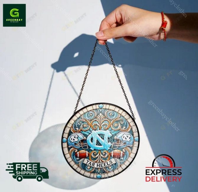 Unc Tar Heels Stained Glass Window Hanging - Free Shipping & Express Delivery! - Image 2