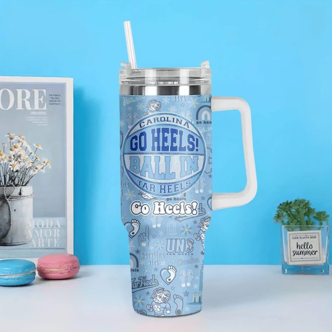 Custom Name Unc Tar Heels Tumbler – Personalized Go Heels Travel Mug 20Oz - Image 3