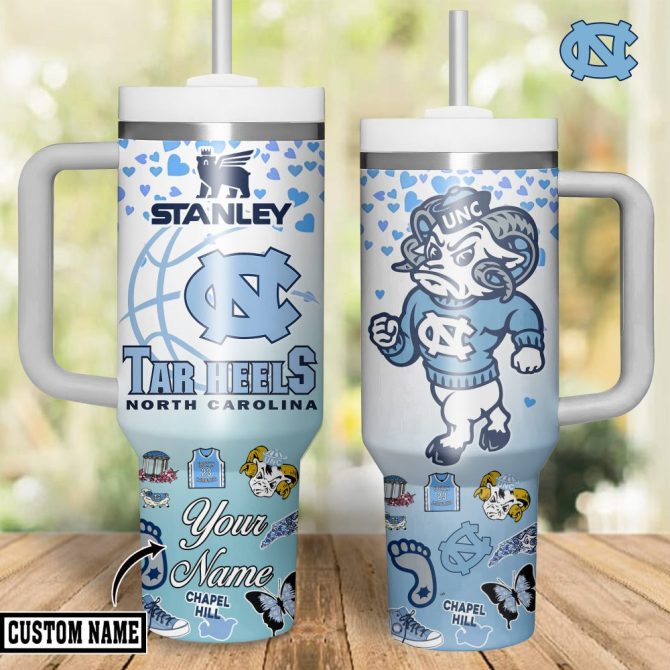 Customizable Unc Tar Heels Tumbler With Handle – Stylish Pink Design, Perfect For Fans! - Image 2