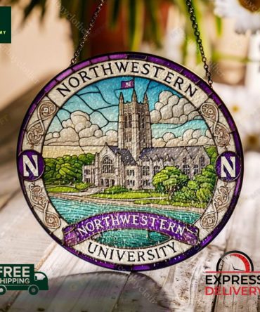 Northwestern University Stained Glass Suncatcher - Free Shipping & Express Delivery