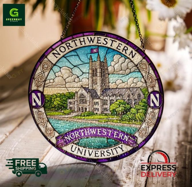 Northwestern University Stained Glass Suncatcher - Free Shipping & Express Delivery