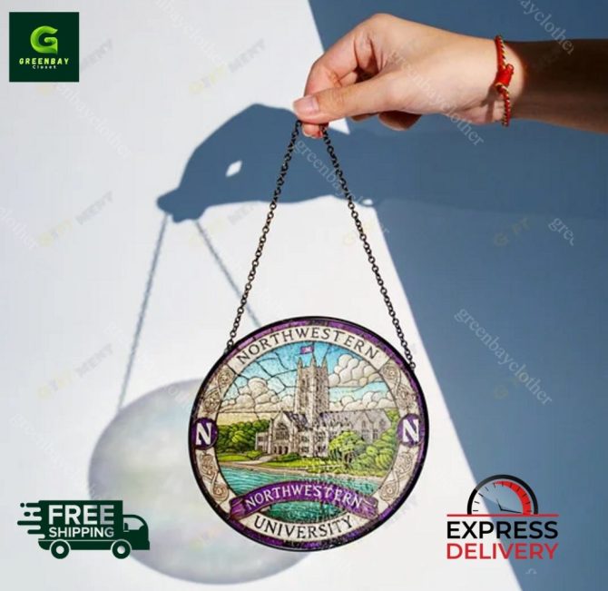Northwestern University Stained Glass Suncatcher - Free Shipping & Express Delivery - Image 2