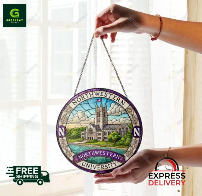 Northwestern University Stained Glass Suncatcher - Free Shipping & Express Delivery - Image 3