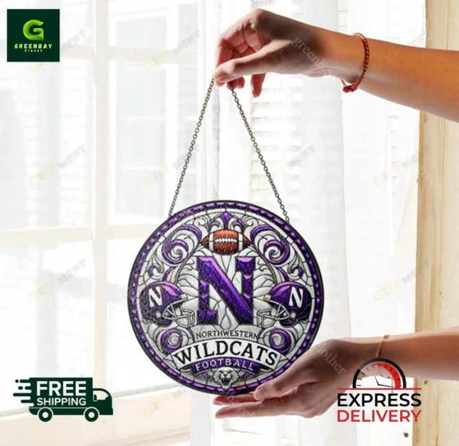 Northwestern Wildcats Stained Glass Suncatcher – Perfect Football Fan Gift! Free Shipping! - Image 3