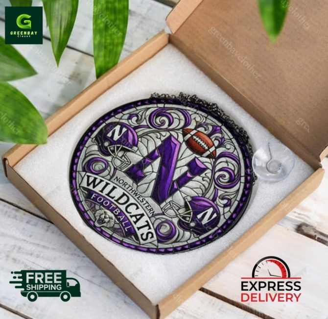 Northwestern Wildcats Stained Glass Suncatcher – Perfect Football Fan Gift! Free Shipping! - Image 5