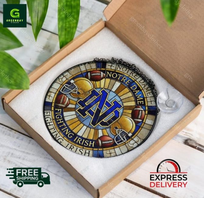 Notre Dame Fighting Irish Stained Glass Suncatcher - Free Shipping & Express Delivery! - Image 5
