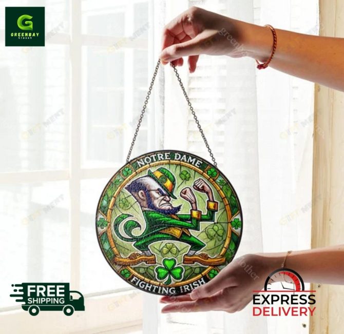 Notre Dame Fighting Irish Stained Glass Sun Catcher - Free Shipping & Express Delivery! - Image 2