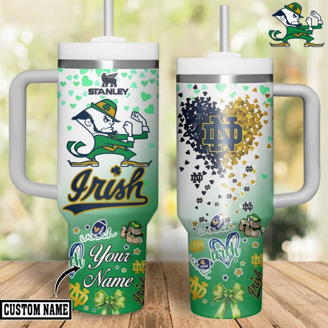 Custom Name Irish Tumbler – Personalized Stanley Mug With Nd Heart Design – Perfect Gift! - Image 2