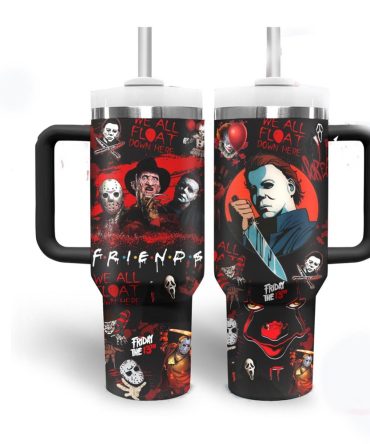 Horror Icons Tumbler With Handle - 20Oz Insulated Mug For Fans, Spill-Proof Lid & Straw