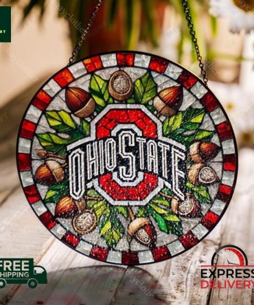 Stunning Ohio State Stained Glass Suncatcher - Perfect Gift - Free Shipping & Express Delivery!