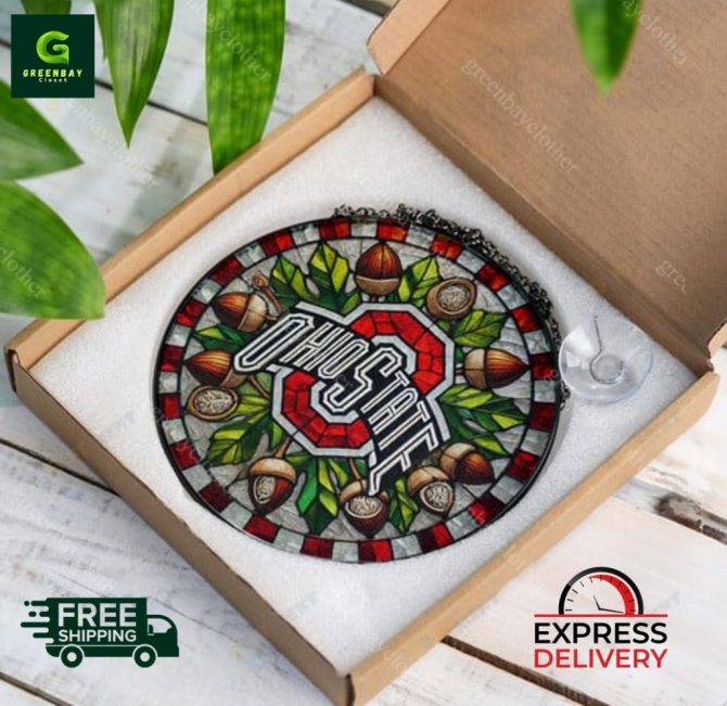 Stunning Ohio State Stained Glass Suncatcher - Perfect Gift - Free Shipping & Express Delivery! - Image 5