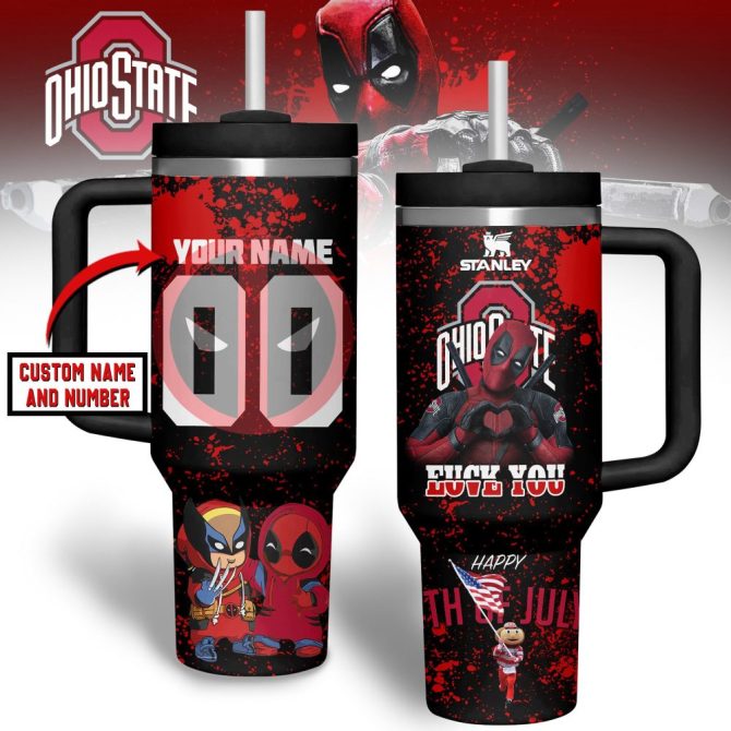 Custom Deadpool Ohio State Mug – Personalize Your Name & Number – Perfect Gift!