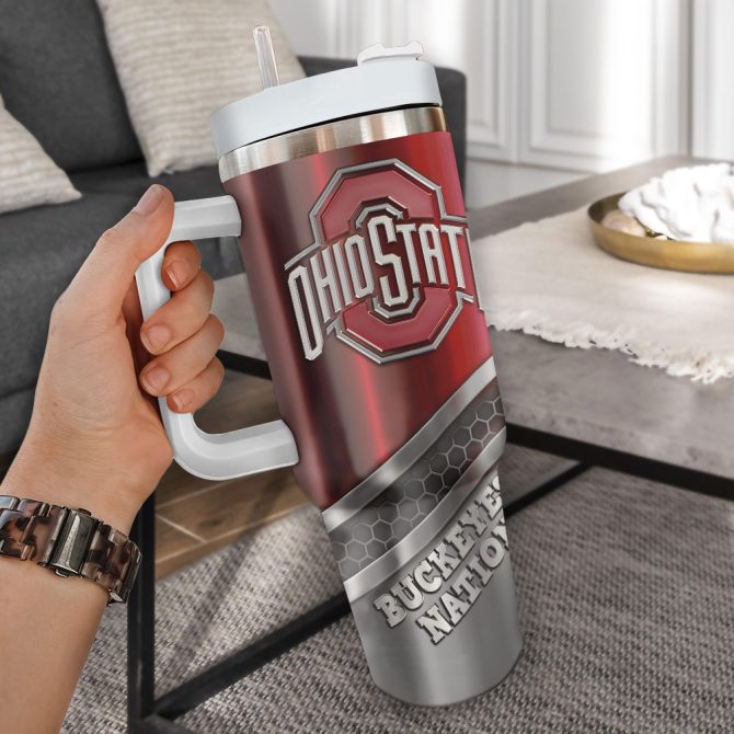 Custom Ohio State Buckeyes Tumbler – Personalized Fan Gift With Name & Logo - Image 2