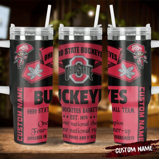 Custom Ohio State Buckeyes Tumbler With Straw – Personalized Gift For Fans