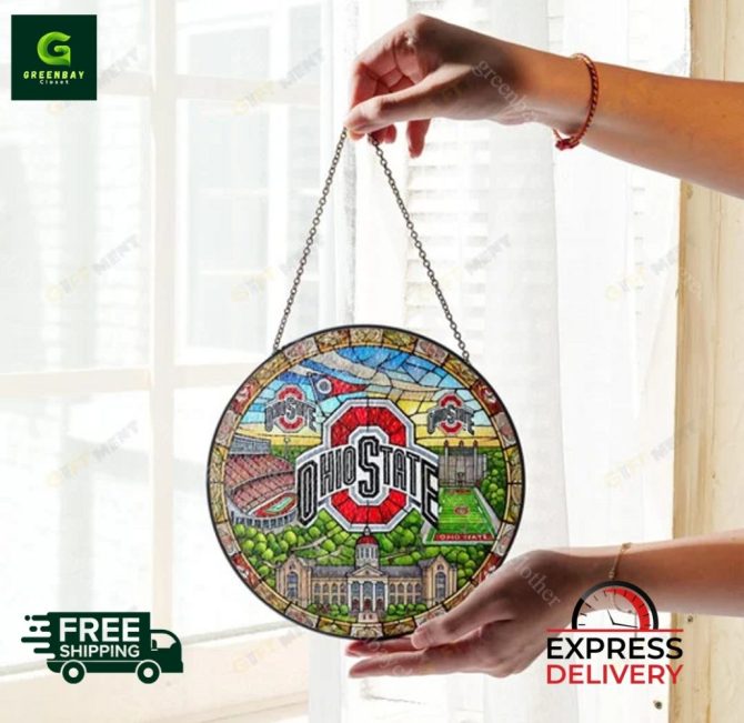 Ohio State Stained Glass Panel – Vibrant Home Decor, Free Shipping, Fast Delivery - Image 3