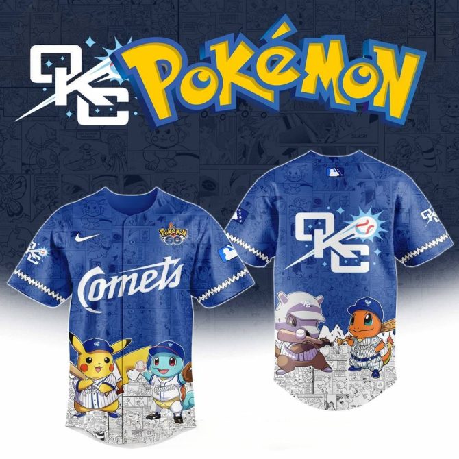 Limited Edition Pokémon Baseball Jersey - Iconic Pikachu & Friends Design, Perfect For Fans!