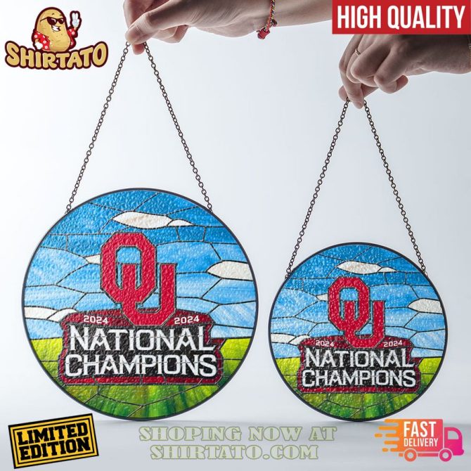 Limited Edition 2024 Ou National Champions Stained Glass Window Hanging – High Quality & Fast Delivery! - Image 2