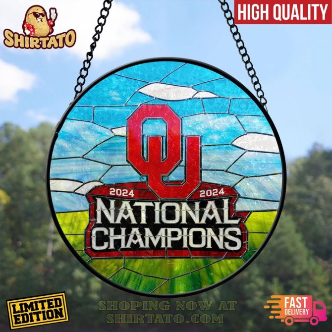 Limited Edition 2024 Ou National Champions Stained Glass Window Hanging – High Quality & Fast Delivery! - Image 4