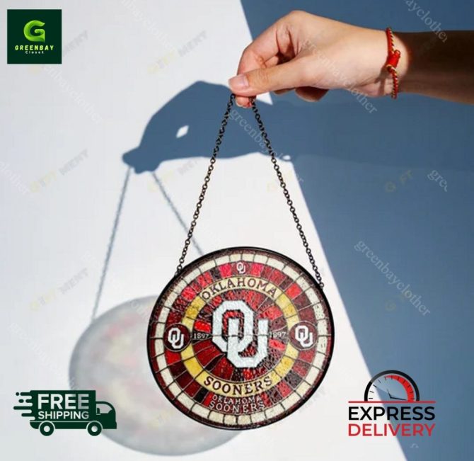 Stunning Oklahoma Sooners Stained Glass Suncatcher - Free Shipping & Express Delivery! - Image 2