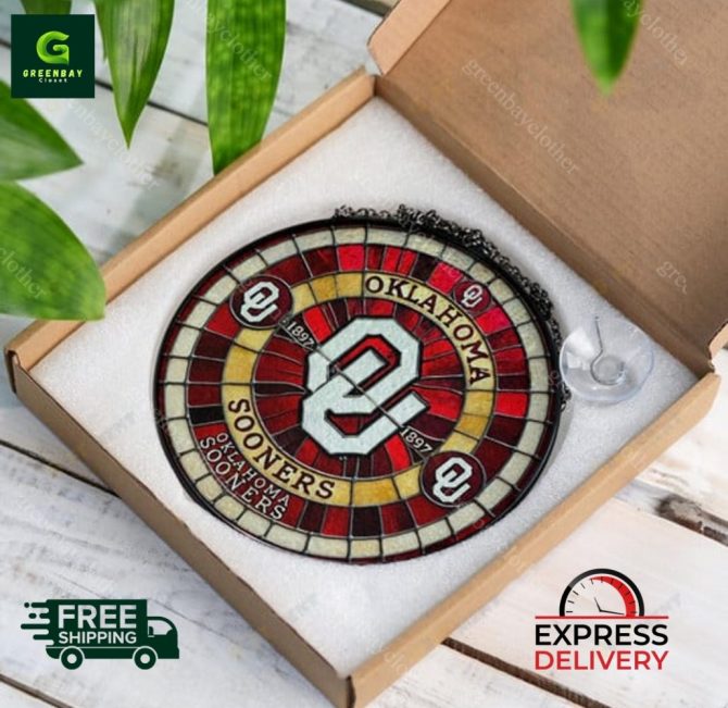 Stunning Oklahoma Sooners Stained Glass Suncatcher - Free Shipping & Express Delivery! - Image 5