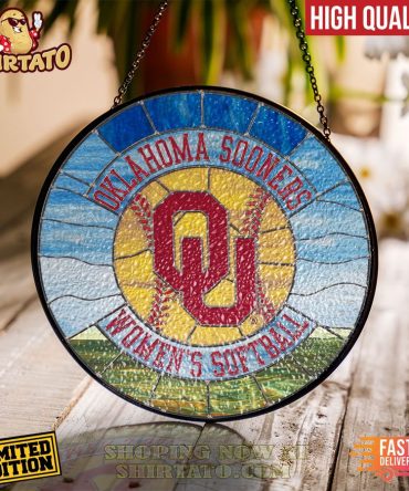 Limited Edition Oklahoma Sooners Women'S Softball Stained Glass Suncatcher - High Quality, Fast Delivery!