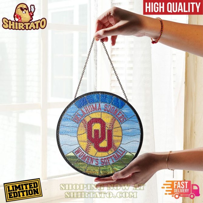 Limited Edition Oklahoma Sooners Women'S Softball Stained Glass Suncatcher - High Quality, Fast Delivery! - Image 3