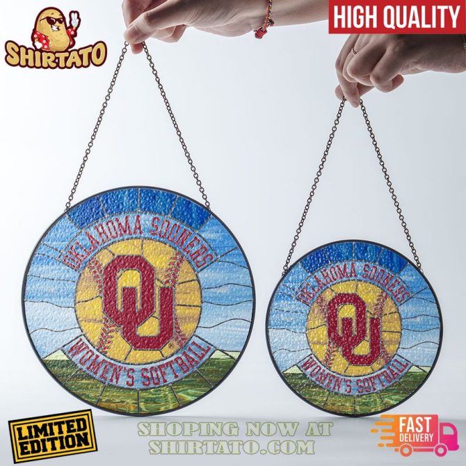 Limited Edition Oklahoma Sooners Women'S Softball Stained Glass Suncatcher - High Quality, Fast Delivery! - Image 4