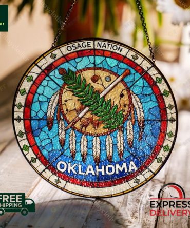 Stunning Osage Nation Oklahoma Stained Glass Suncatcher