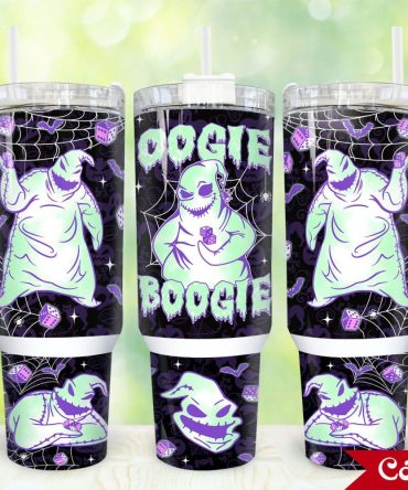 Glow-In-The-Dark Oogie Boogie Tumbler - 20Oz Insulated Halloween Mug With Handle & Straw