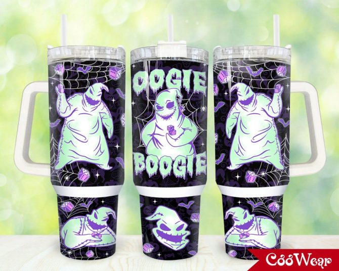 Glow-In-The-Dark Oogie Boogie Tumbler - 20Oz Insulated Halloween Mug With Handle & Straw