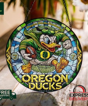 Oregon Ducks Stained Glass Art – Unique Football Fan Decor , Free Shipping & Express Delivery