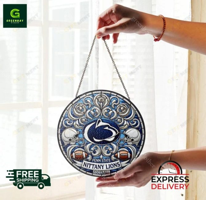 Penn State Nittany Lions Stained Glass Suncatcher – Football Fan Decor , Free Shipping - Image 3