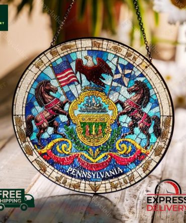 Pennsylvania State Crest Stained Glass Sun Catcher