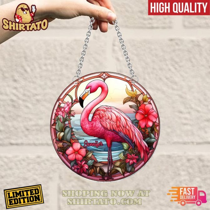 Limited Edition Personalized Flamingo Stained Glass Suncatcher - High Quality, Fast Delivery - Image 3