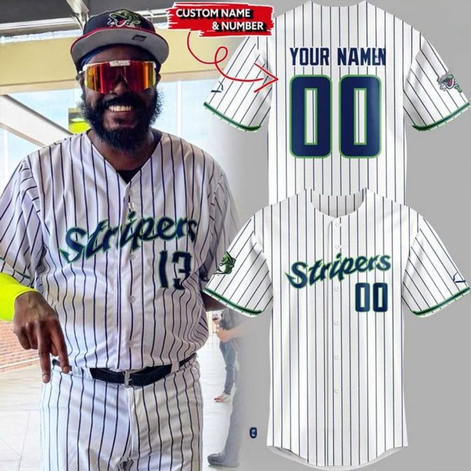 Custom Stripers Baseball Jersey - Personalize Name & Number Today!
