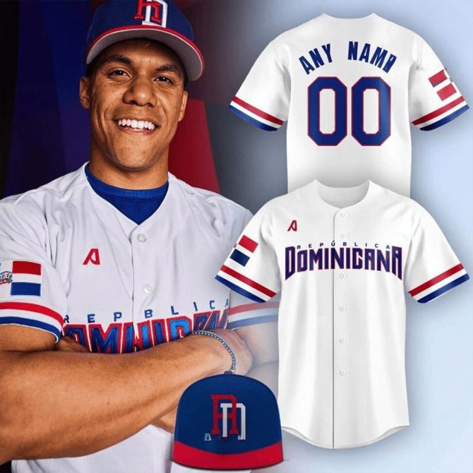Custom Dominican Republic Baseball Jersey & Cap Set - Add Your Name & Number!