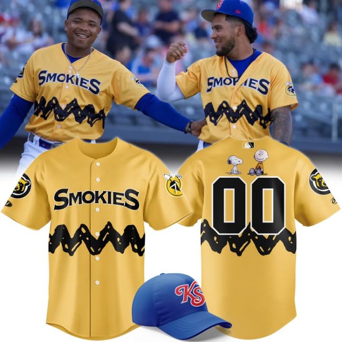 Exclusive Smokies Baseball Jersey & Cap Set – Peanuts Charlie Brown Theme