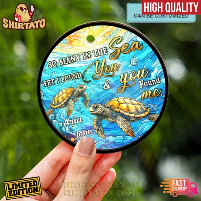 Custom Sea Turtle Ornament - Personalized Names, Unique Gift For Couples, Limited Edition - Image 2