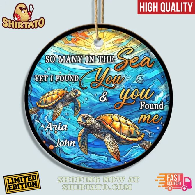 Custom Sea Turtle Ornament - Personalized Names, Unique Gift For Couples, Limited Edition - Image 3