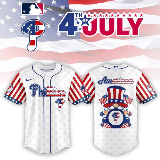 Celebrate 4Th Of July With Phillies Patriotic Baseball Jersey - Limited Edition Stars & Stripes Design!