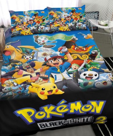 Cozy Pokémon Black & White 2 Bedding Set - Twin/Full Size - Soft & Vibrant For Kids & Fans