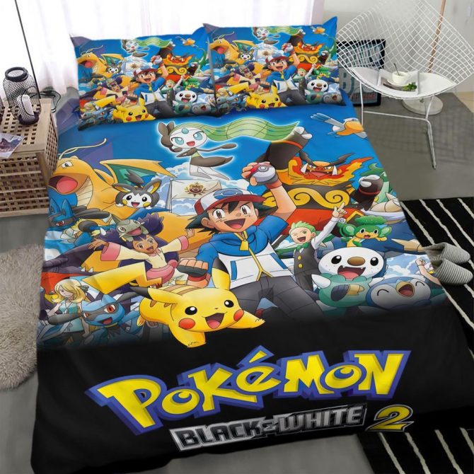Cozy Pokémon Black & White 2 Bedding Set - Twin/Full Size - Soft & Vibrant For Kids & Fans