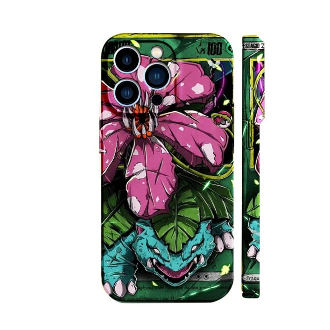 Pokémon Vibrant Floral Monster Iphone Case - Shockproof Design For Stylish Protection
