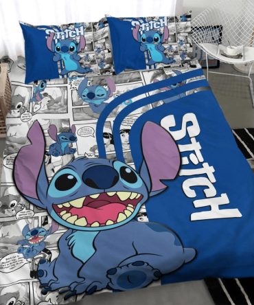 Cozy Stitch Cartoon Bedding Set – Soft, Fun & Vibrant For Kids & Fans – Twin/Full/Queen Sizes Available