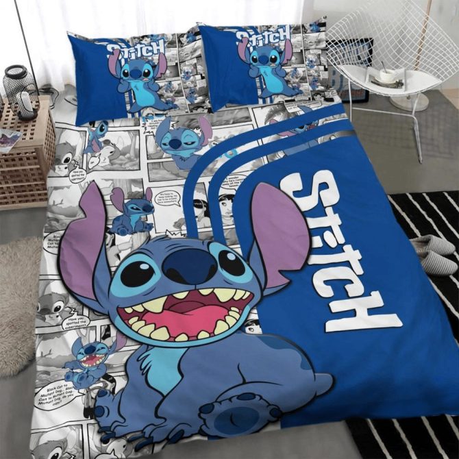 Cozy Stitch Cartoon Bedding Set – Soft, Fun & Vibrant For Kids & Fans – Twin/Full/Queen Sizes Available