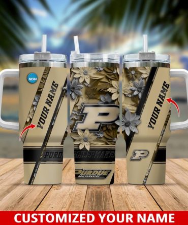 Custom Purdue Boilermakers 32Oz Tumbler With Handle - Personalize Your Name!