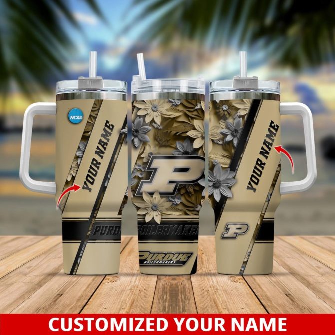 Custom Purdue Boilermakers 32Oz Tumbler With Handle - Personalize Your Name!