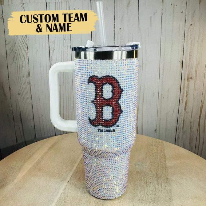 Custom Bling Tumbler With Handle - Personalize Team & Name - Sparkling Drinkware Gift - Image 6