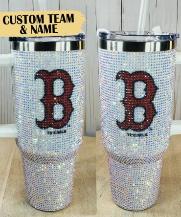 Custom Bling Tumbler With Handle - Personalize Team & Name - Sparkling Drinkware Gift